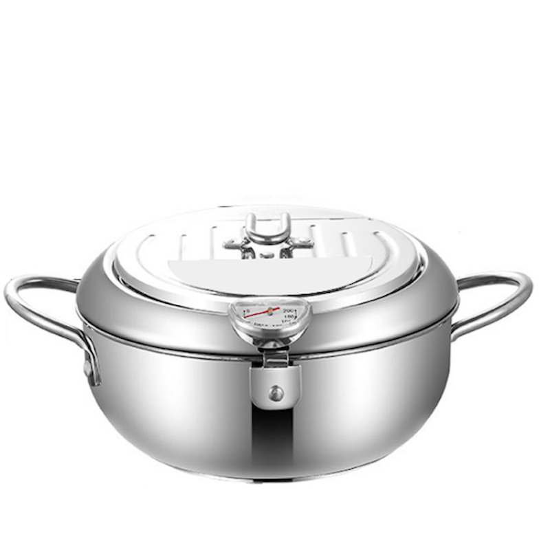 frituurpan met filter en thermometer