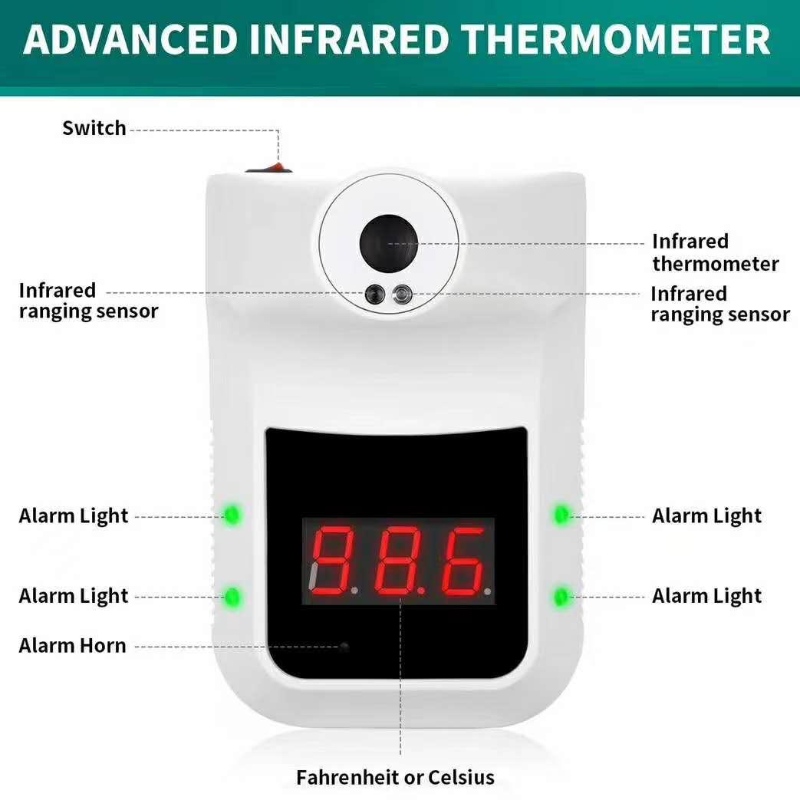 2020 Nieuwe producten Wall Mounted Infrarood Thermometer for Human Body