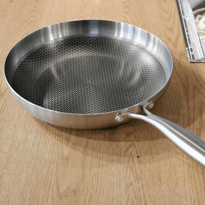 STAINLESS STEEL HALF HONYCOMB FRYING PAN WAK