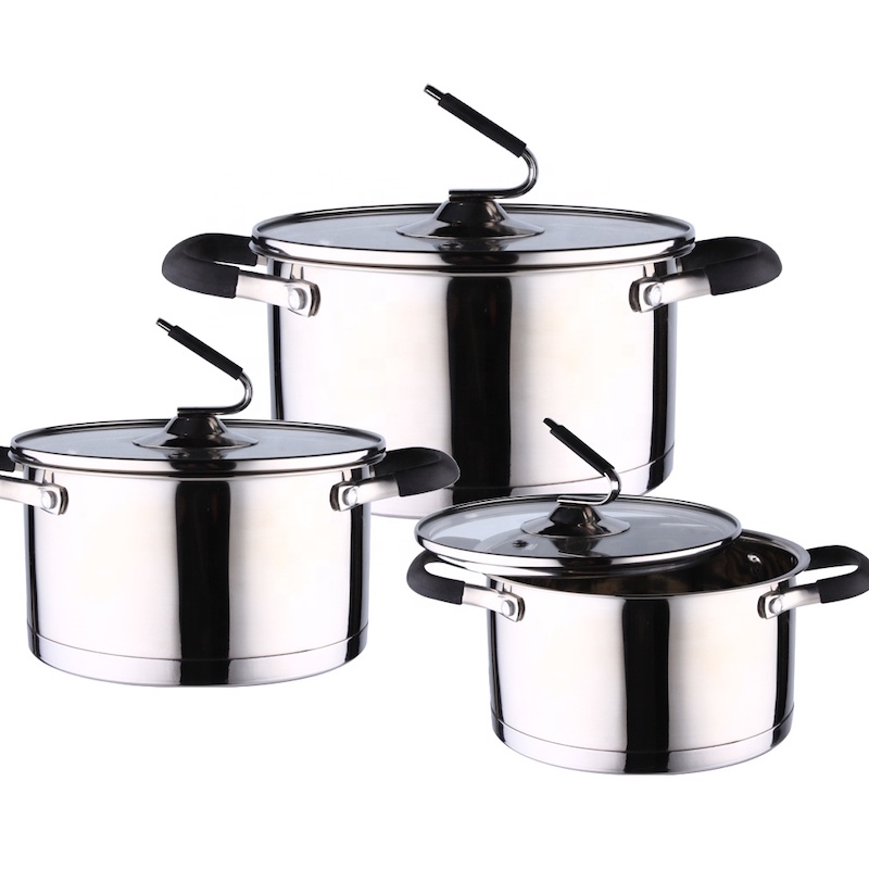 set casserol, set 3pc's, 5 pc's van roestvrij staal