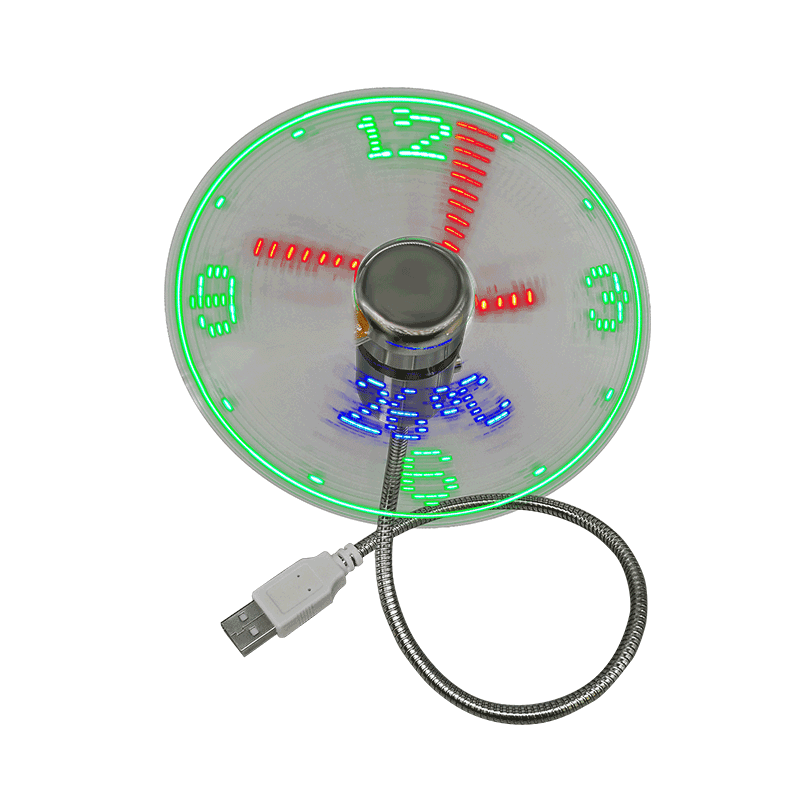 Mini USB-ventilator met Led Clock Gift Fan (DS02)
