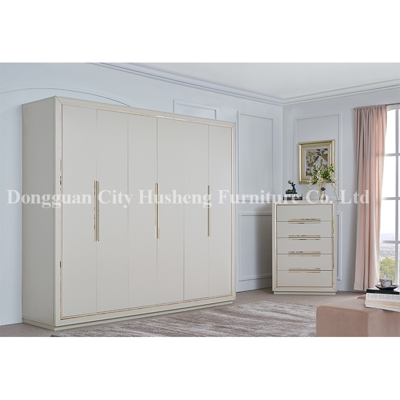 Modern Elegant Bed Bedroom Set Meubilair met Hoge Witte Verf