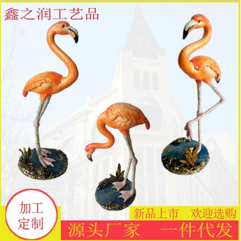 Flamingo creatieve Scandinavische glazuur kleur hoge-end collectie sieraden doos metaal swing tafel hars ambachten