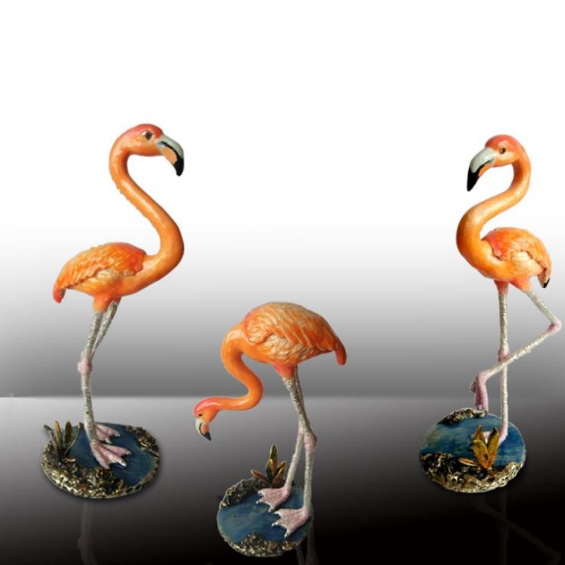 Flamingo creatieve Scandinavische glazuur kleur hoge-end collectie sieraden doos metaal swing tafel hars ambachten