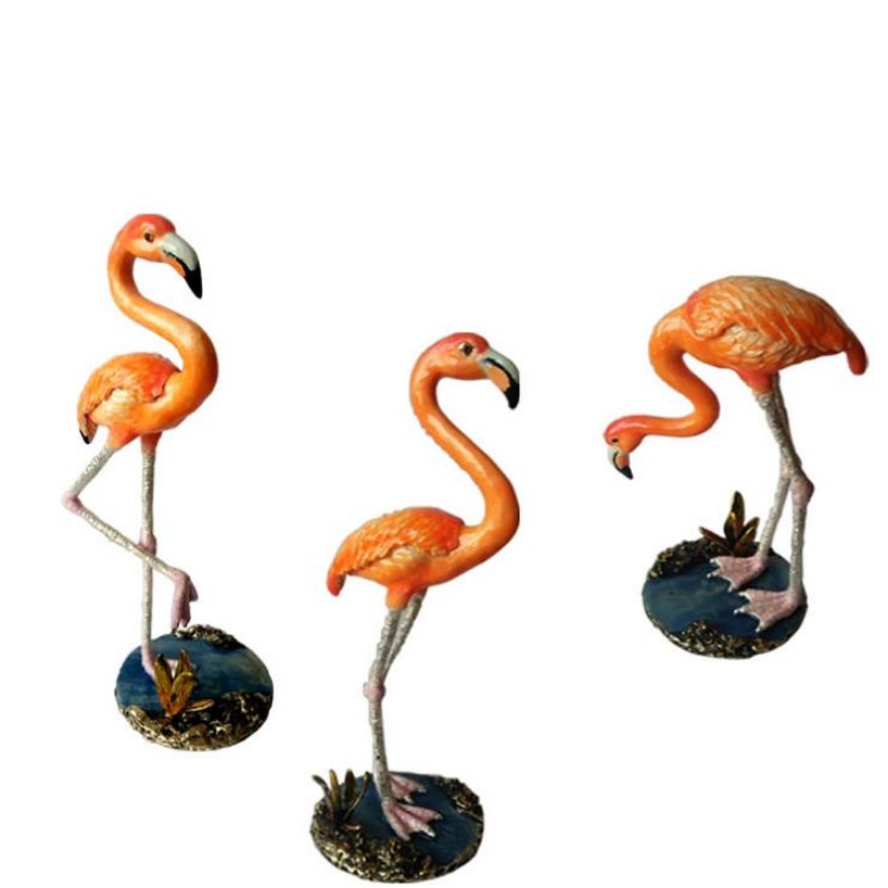 Flamingo creatieve Scandinavische glazuur kleur hoge-end collectie sieraden doos metaal swing tafel hars ambachten