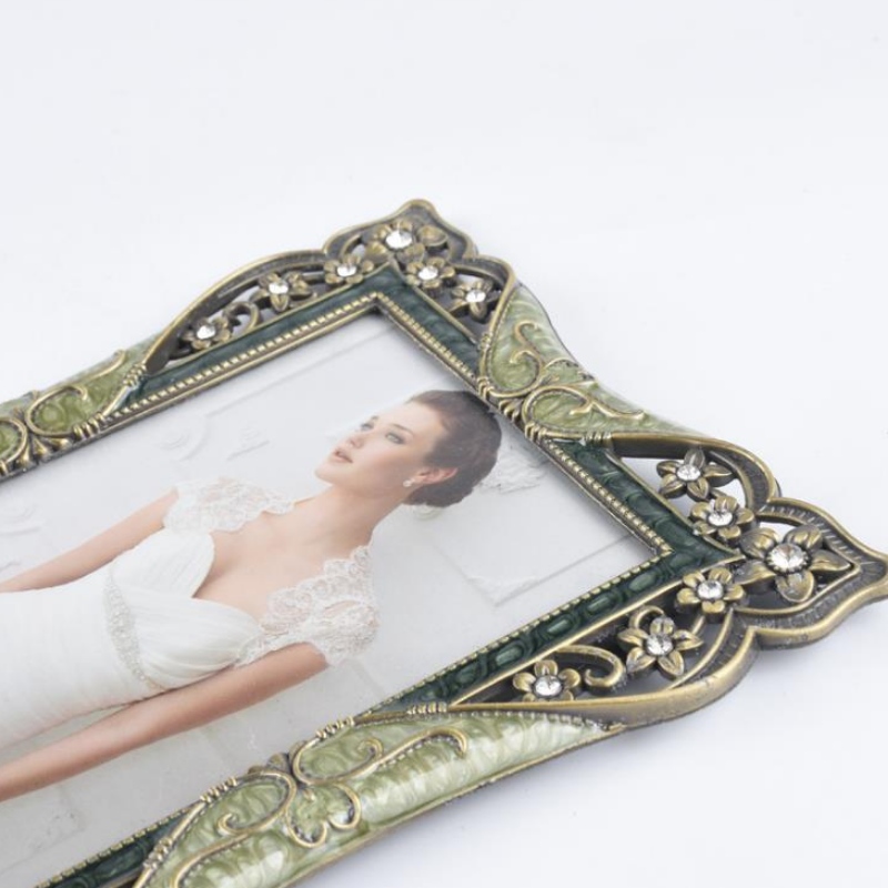 Vintage Europese trouwjurk creatieve foto frame metaal emailfoto foto frame bruiloft frame set aanpassing frames