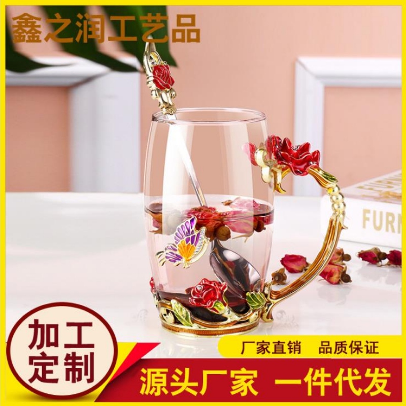 Rechtstreekse verkoop van glazuur glas glas glas beker Europese hoge temperatuur resistente glas set creatieve cadeau glazuur cup set