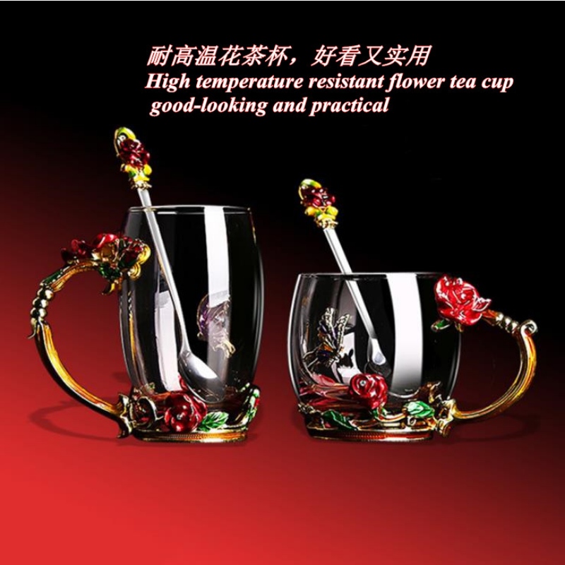 Rechtstreekse verkoop van glazuur glas glas glas beker Europese hoge temperatuur resistente glas set creatieve cadeau glazuur cup set