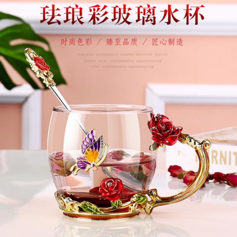 Rechtstreekse verkoop van glazuur glas glas glas beker Europese hoge temperatuur resistente glas set creatieve cadeau glazuur cup set