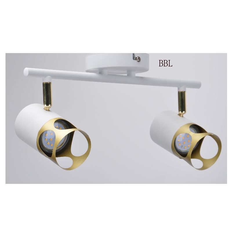 Modern spotlicht-2 met witte + gouden metaalschaduw, kan de richting aanpassen