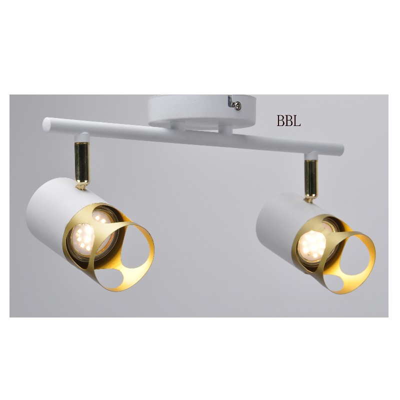 Modern spotlicht-2 met witte + gouden metaalschaduw, kan de richting aanpassen