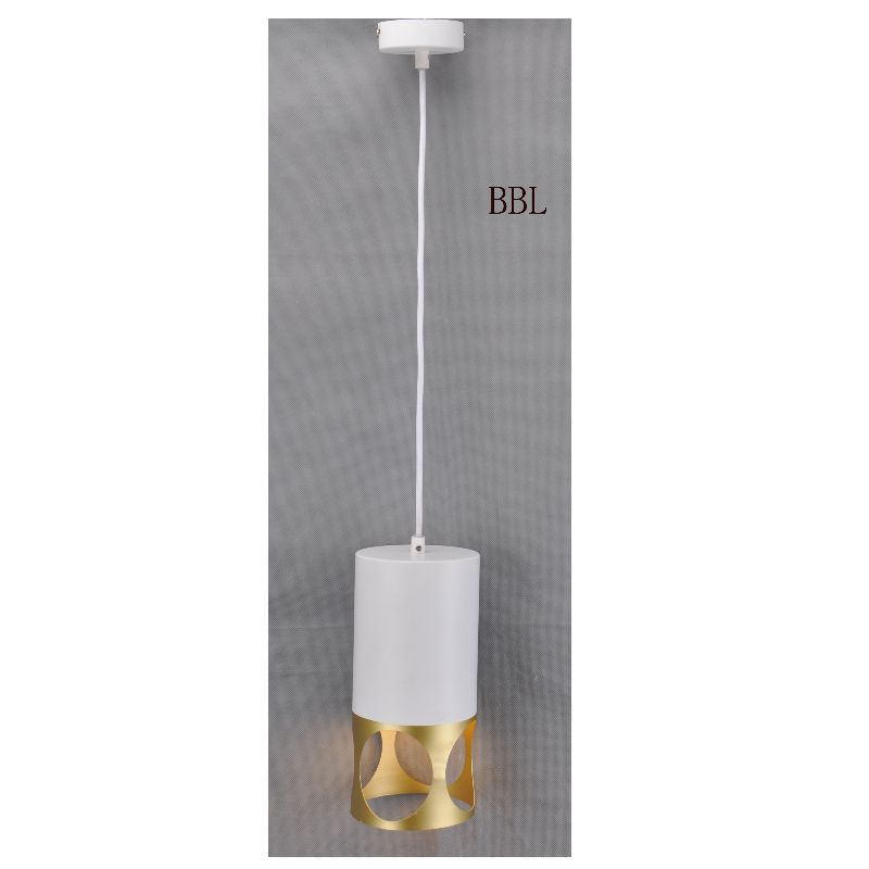 Moderne hanger lamp-1 met witte + gouden metaalschaduw