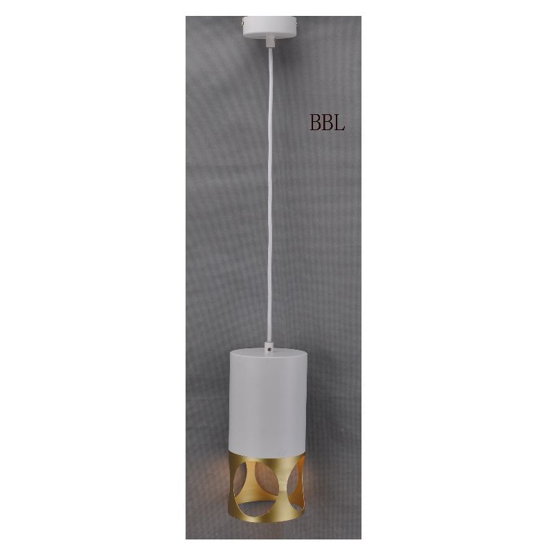 Moderne hanger lamp-1 met witte + gouden metaalschaduw