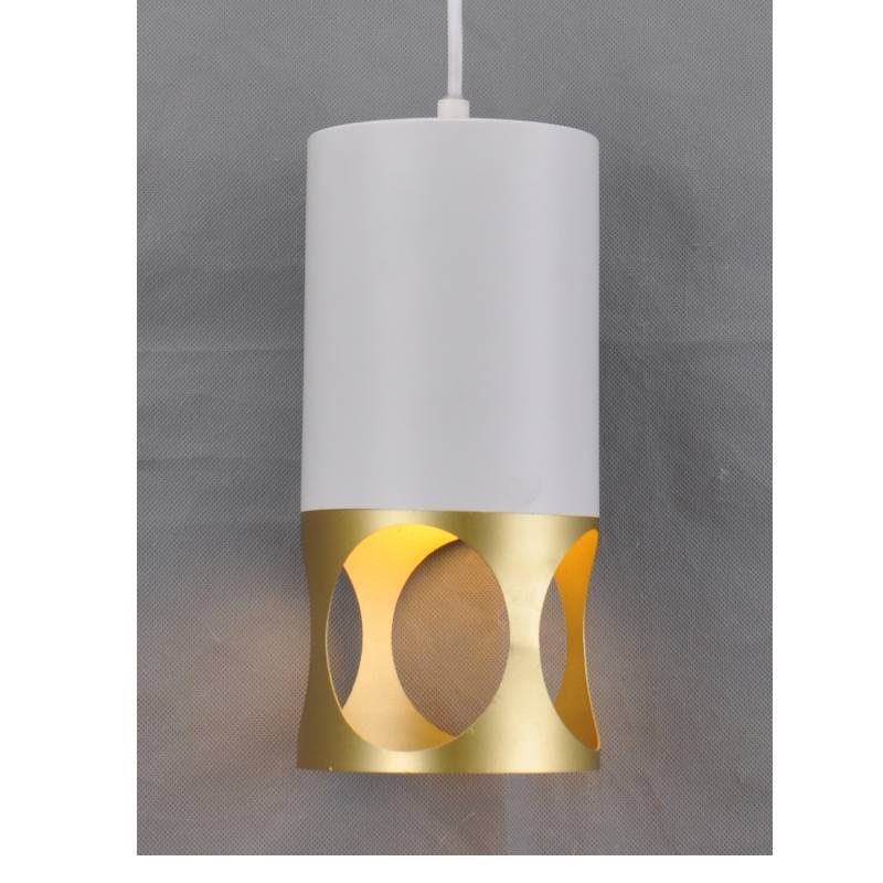 Moderne hanger lamp-1 met witte + gouden metaalschaduw