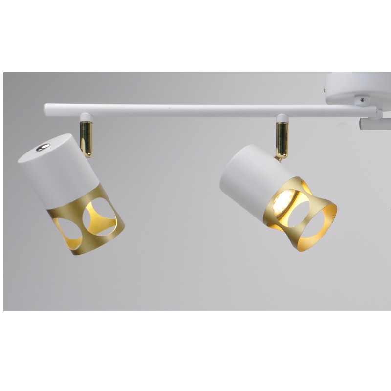 Modern spotlicht-4 met witte + gouden metaalschaduw, kan de richting aanpassen