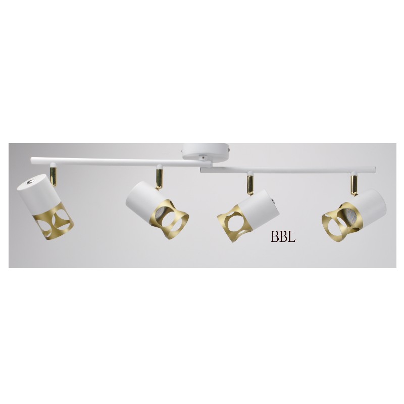 Modern spotlicht-4 met witte + gouden metaalschaduw, kan de richting aanpassen