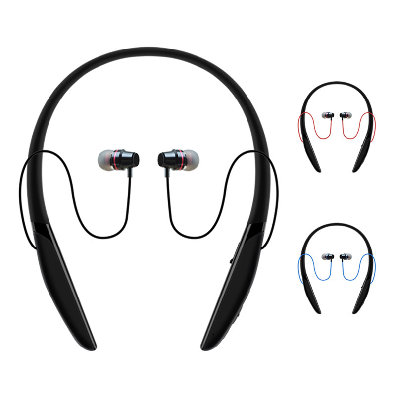 Nieuwe high-end met kabel take-up nek-mounted sport Bluetooth headset