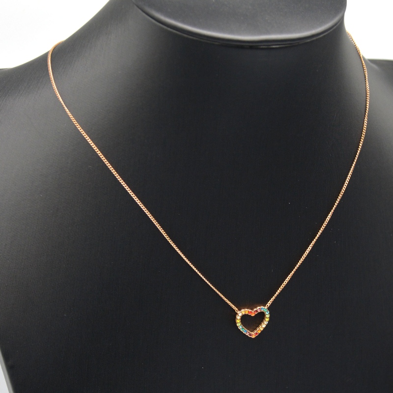 Roestvrijstalen hartvormige kleisteen hanger ketting rfbnck1111