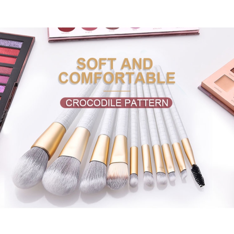 2020 Nieuwe cosmetica-borstel met krokodillenpatroon met matte vezels