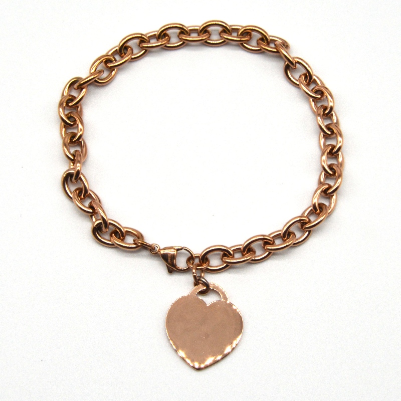 Roestvrijstalen hartvormige hanger kettingarmband RFBBG0069