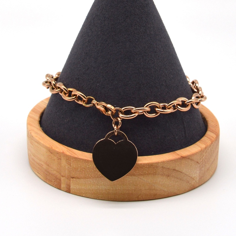 Roestvrijstalen hartvormige hanger kettingarmband RFBBG0069