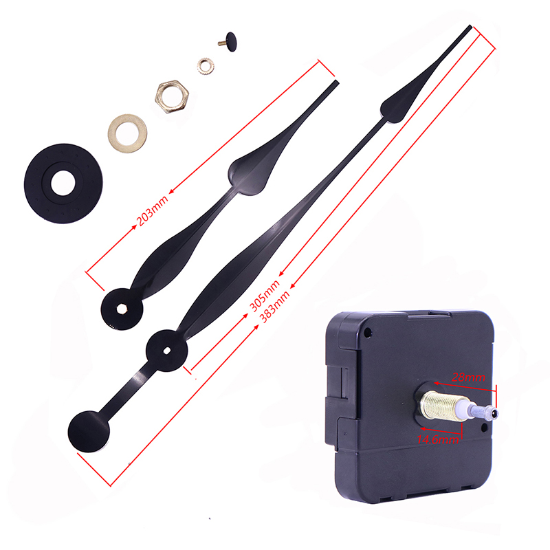 HR1688 23mm quartz zwart uurwerk en grote wijzers