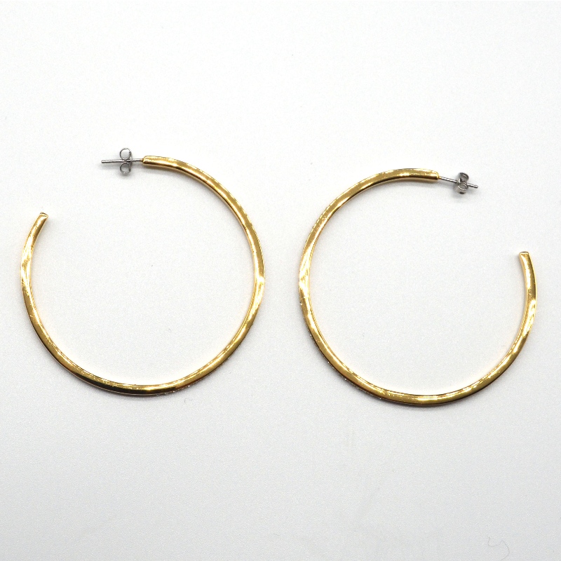 Roestvrij staal C-type kleverige steen Earring rfbear1188