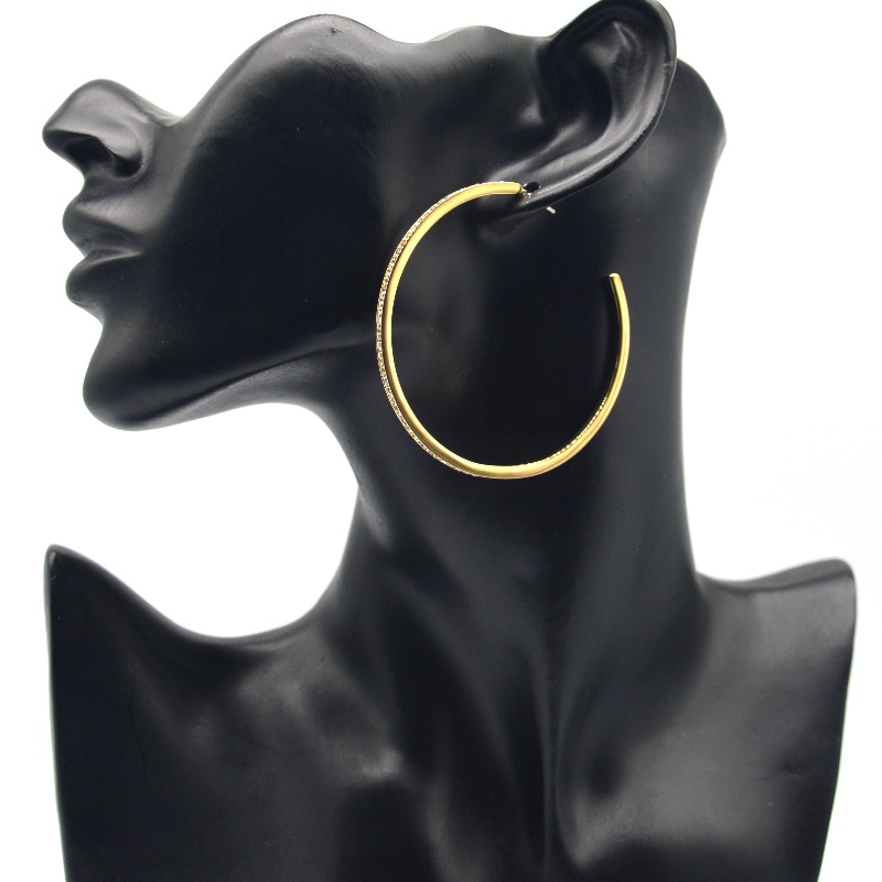 Roestvrij staal C-type kleverige steen Earring rfbear1188