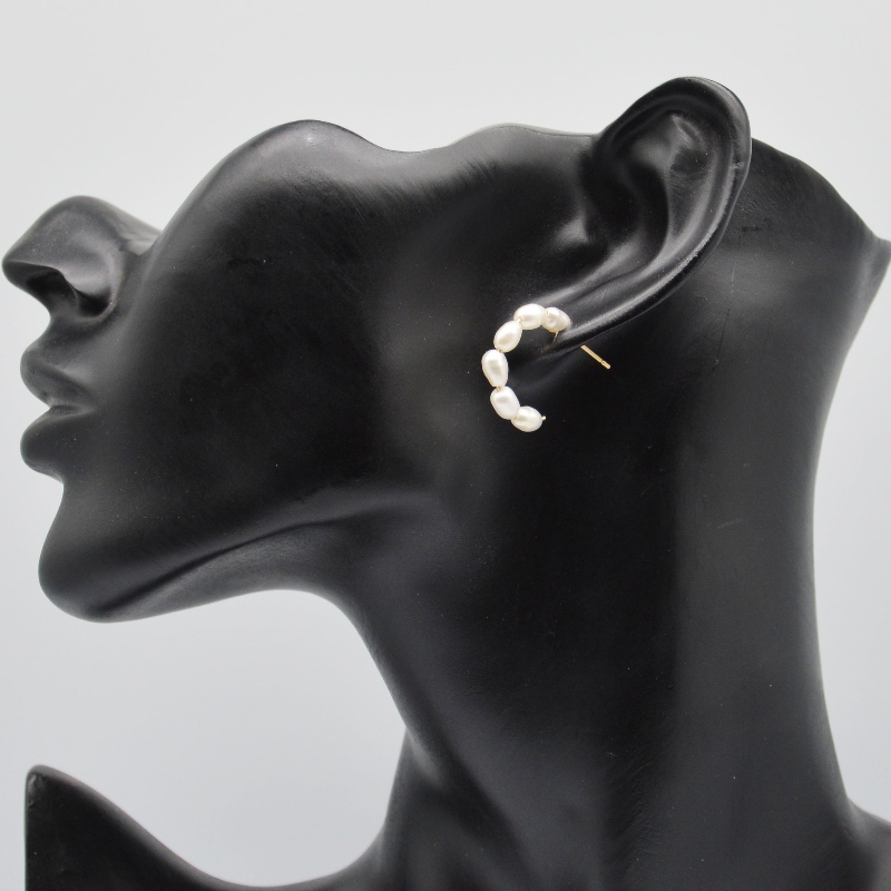 Roestvrij Steel Pearl oorbellen, mode sieraden, mode sieraden, Pearl Jewelry rfbearg0066