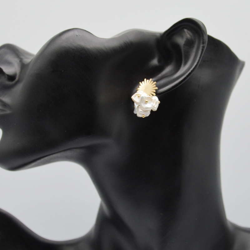 Roestvrij Steel Pearl oorbellen, mode sieraden, mode sieraden, Pearl Jewelry rfbear0134