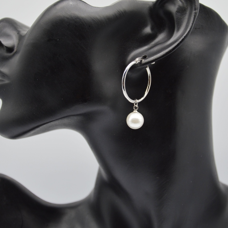 Roestvrij Steel Pearl oorbellen, mode sieraden, mode sieraden, Pearl Jewelry rfbear1466