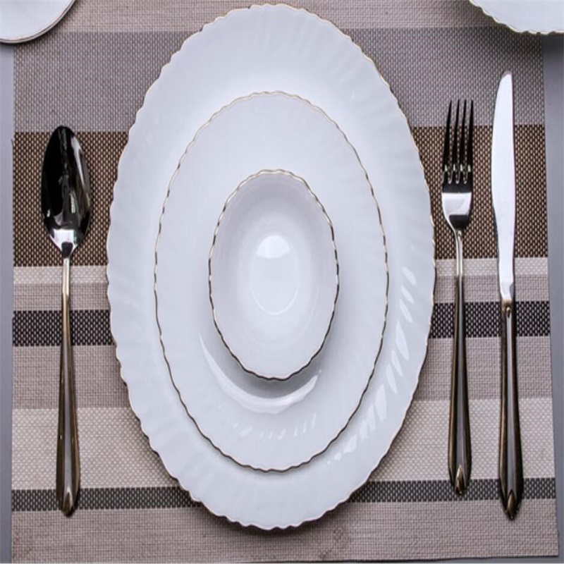 21G ^ Diner Set with golden line Heat Resistant Opal Glassware