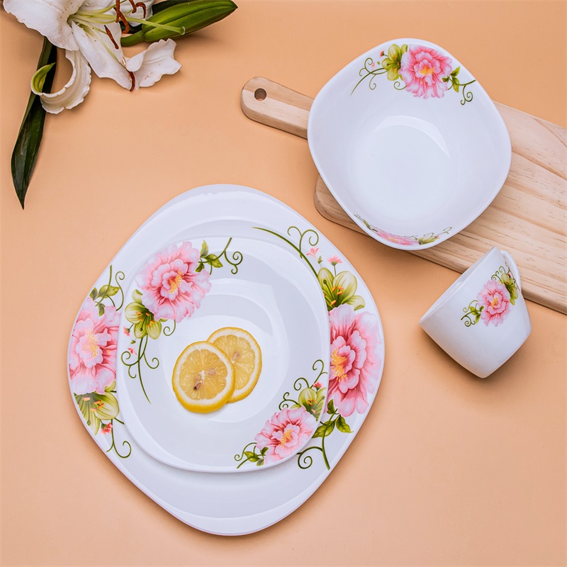 16F en Square Diner Set Heat Resistent Opal Glassware