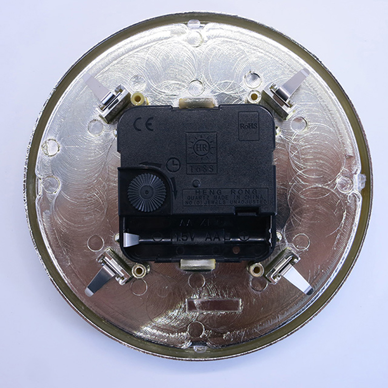 130 mm puur zilveren ronde wandklokinzet