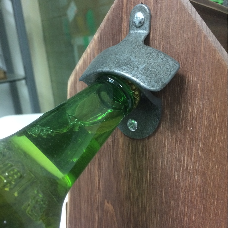 6-Pack Houten Bierfles Caddy met Opener