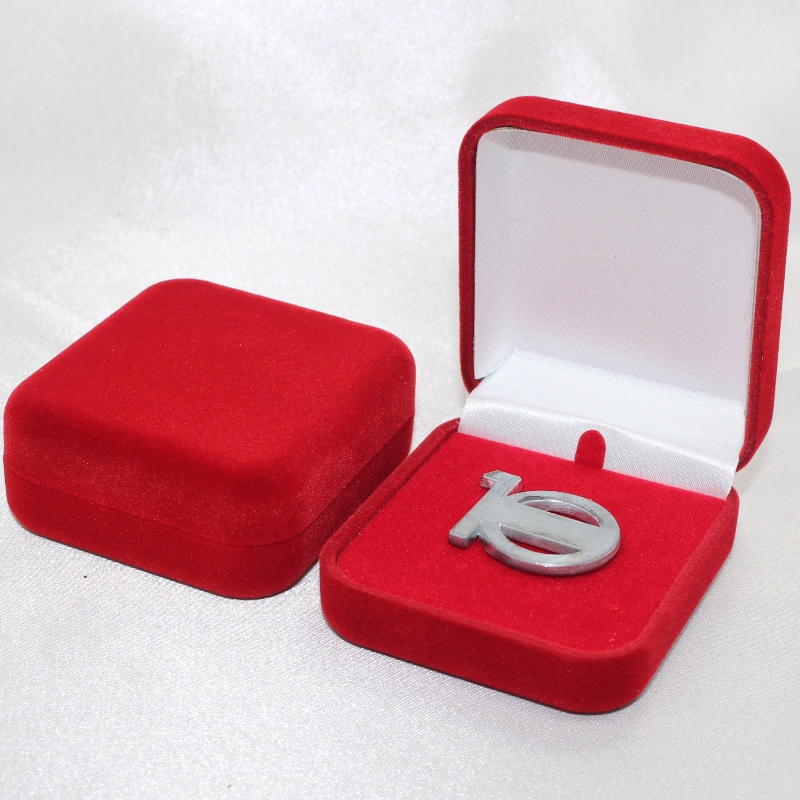 Item F-2S ronde vorm Velvet Box voor badge $munt, mm.52*57*25, gewichten over 26g