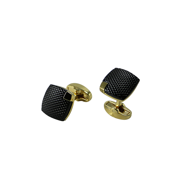 2 Tonen goud en Gunmetal Plated Square Cool Cuff Links