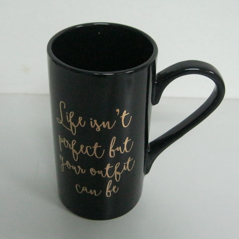 Logo Custom Gold Metallic Gold Decal Promotion Ceramic Mug Koffie Mug