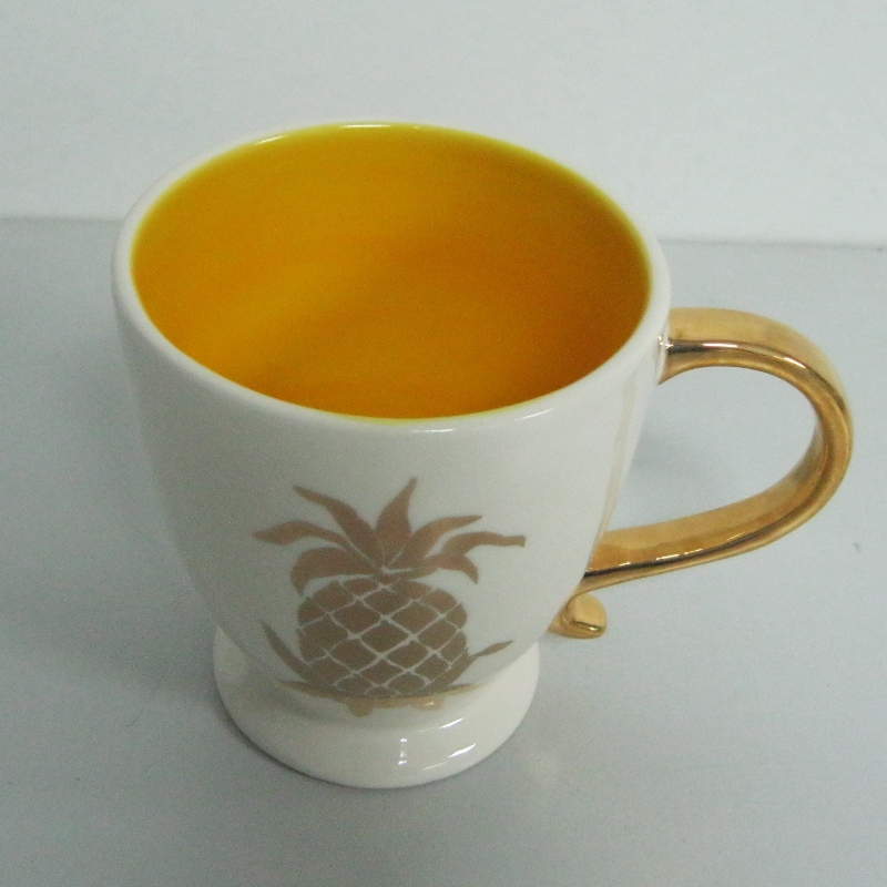 Logo Custom Gold Metallic Decal Promotion Ceramic Mug Koffie Mug