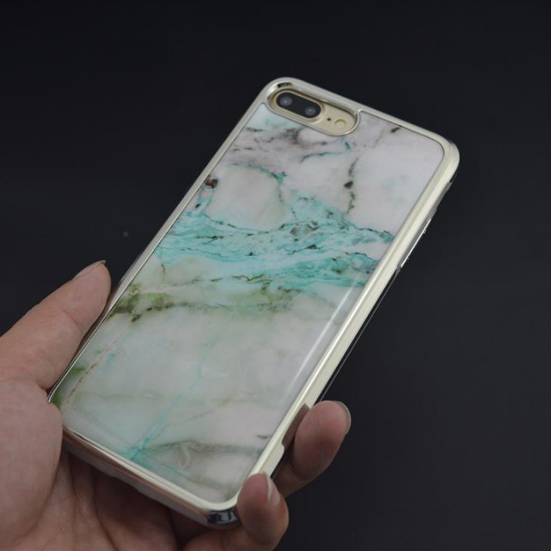 PC-elektroplaat twee-in-een iphone voor de Plus Marble, drop-gel case iphone EX fabriek customization