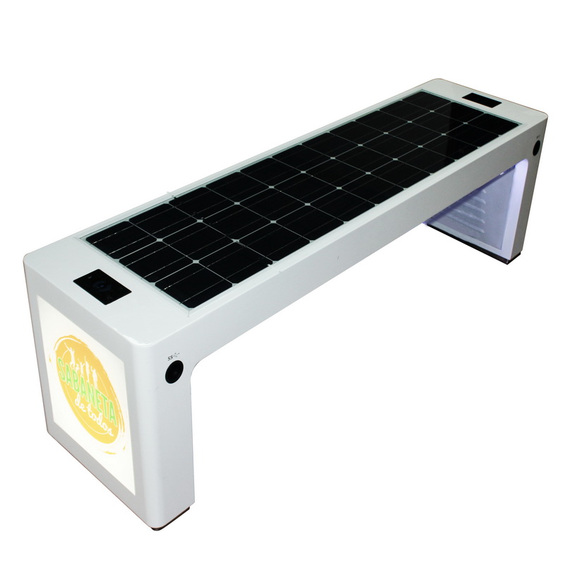 Best Design White Color Solar Power Mobile Charding WiFi Hotpot Smart Garden Bench