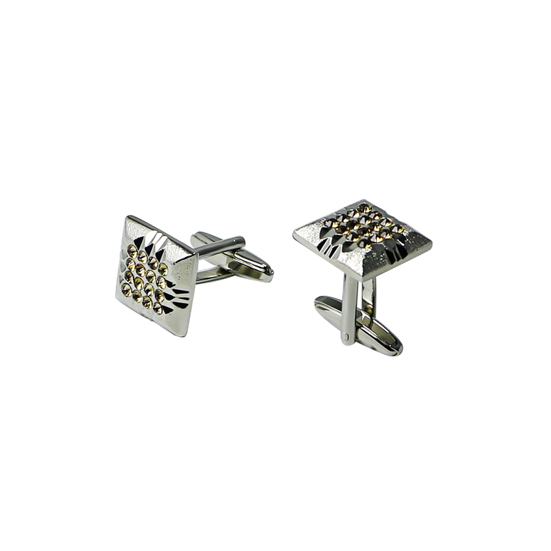 Silvertone Square met Canarische strass manchetknopen