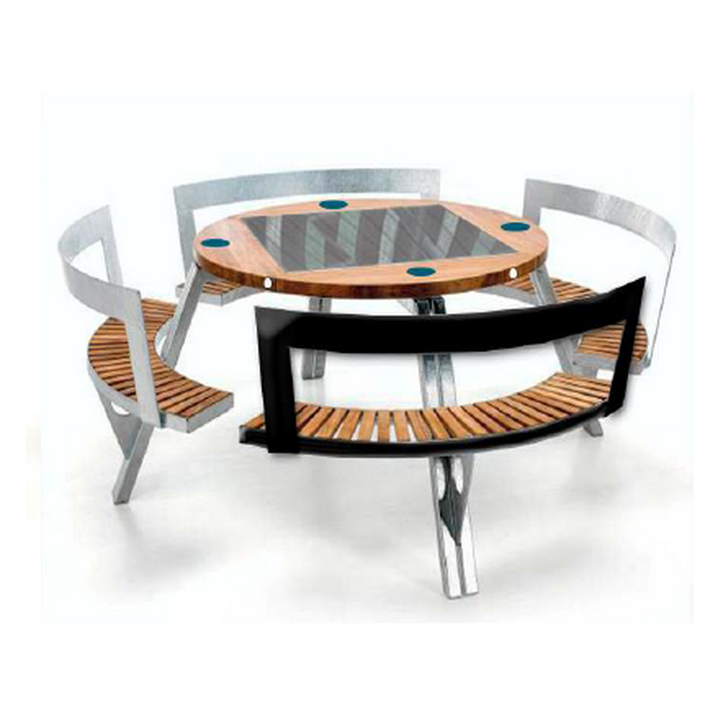 USB-telefoonoplader Buitenmeubilair op zonne-energie Slimme details Tuintafel Zitbank