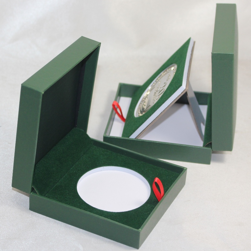 Item V-06L vierkant Plastic Leatherette Paper Box box voor 60-80 mm munt, medaille, enz. mm.100*100*40, gewicht over 110g