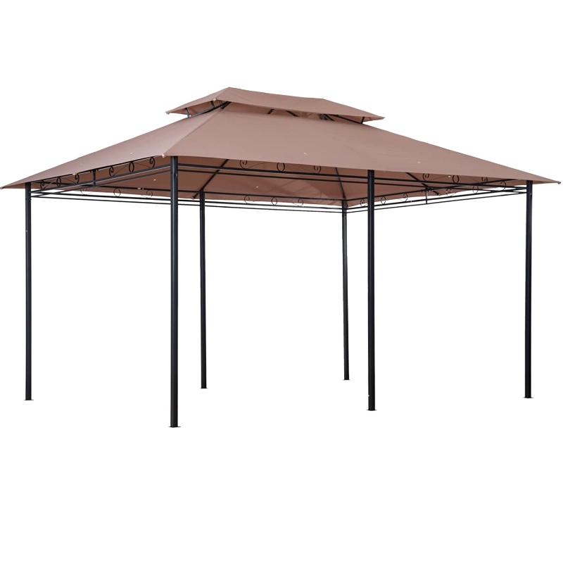 Outdoor 10 'x 13' 2-Tier metalen frame Gazebo met gordijnen voor Patio