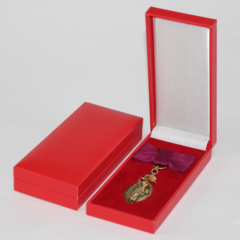 Artikel V-10L rechthoek Kunstleer Kartonnen doos voor medaille & badge 50 * 120 mm, enz. Mm. 69 * 148 * 30, weegt ongeveer 98 g