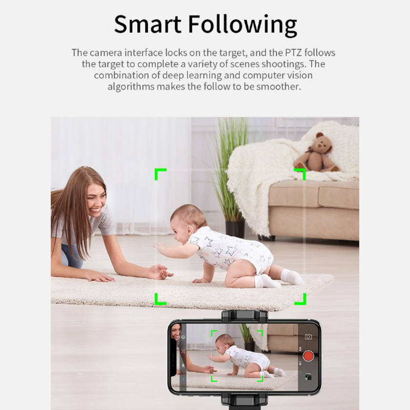 Mobiele telefoon intelligente PTZ gezicht herkenning automatische tracking en tracking stabilisator handgreep anti-shake shooting main live video