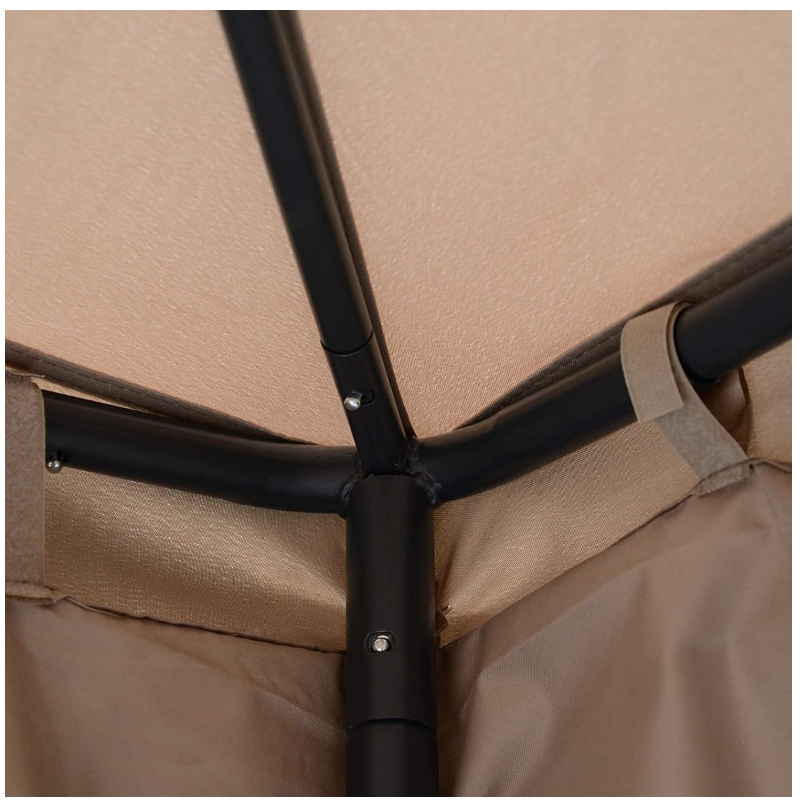 10 8217; x 10-pijlers 8217; Patio Gazebo Pavilion Canopy Tent, 2-Tier Soft Top met Netting Mesh Sidewalls, Taupe