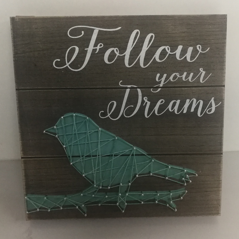 Hout Box Handgemaakte String Wall Art Kit Hout Onderteken 160; 28x35CM