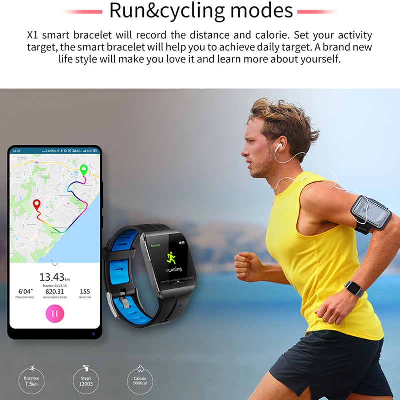 Smart horloge Multi fuction smart Bracelet X1 (JYDA127) Smart sporthorloge Detectie van slaapniveau IP68 waterdicht